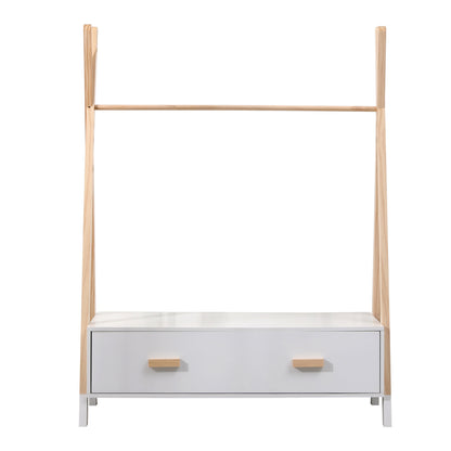 Kids' Clothes Hanger With Drawers Paschal Hm2491.03 Melamine-pine Wood 80x40x130hcm.