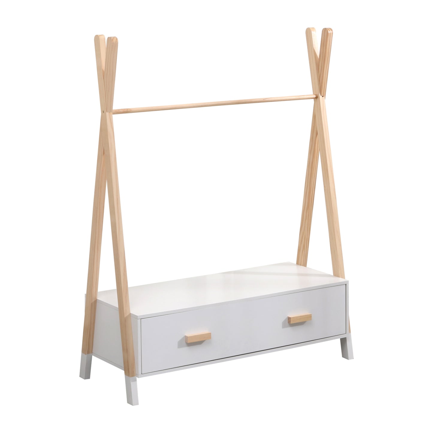 Kids' Clothes Hanger With Drawers Paschal Hm2491.03 Melamine-pine Wood 80x40x130hcm.