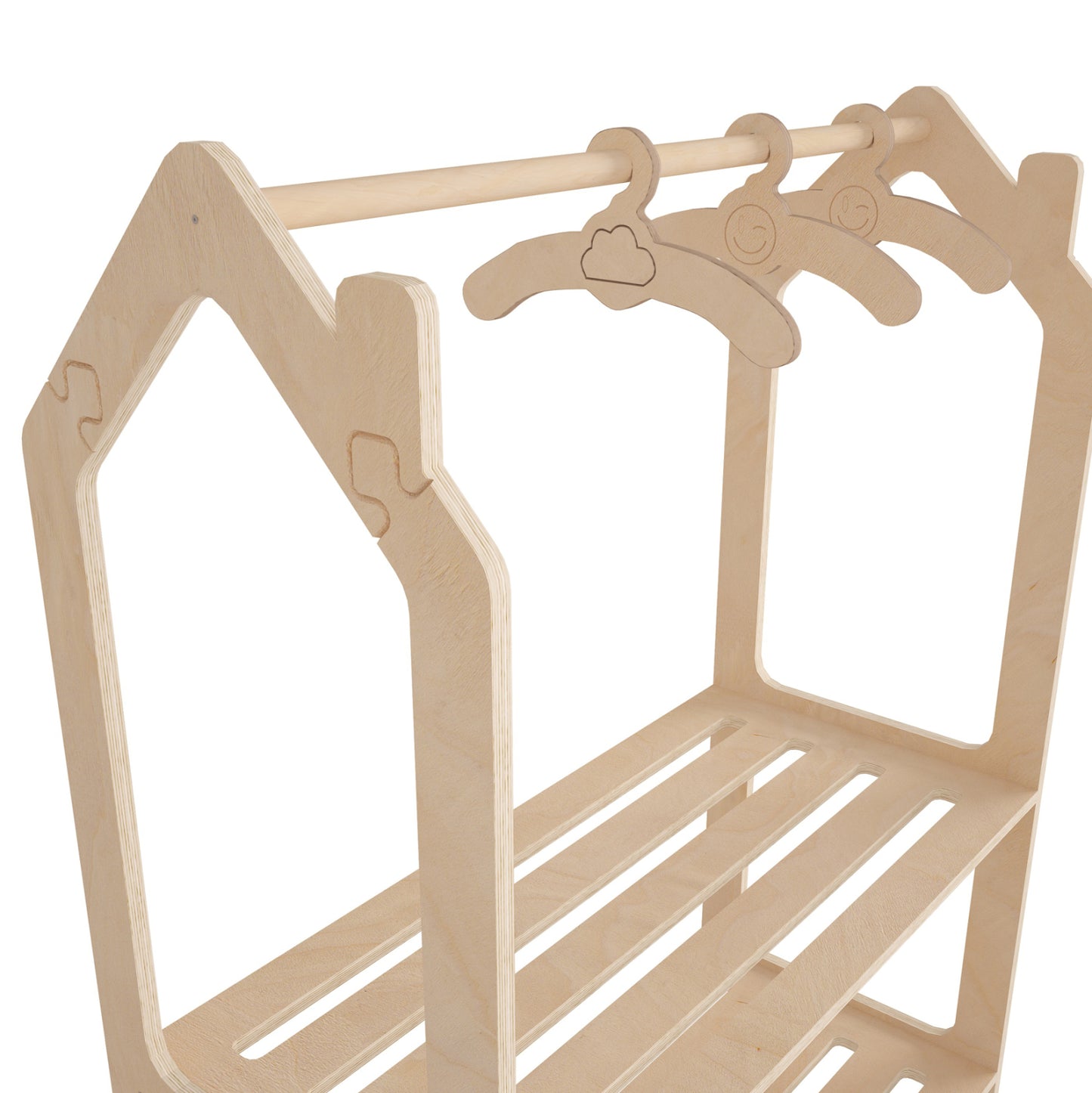 Children's Hanger Sani Hm18225.03 Birch Wood In Natural Color 86x49x110hcm.