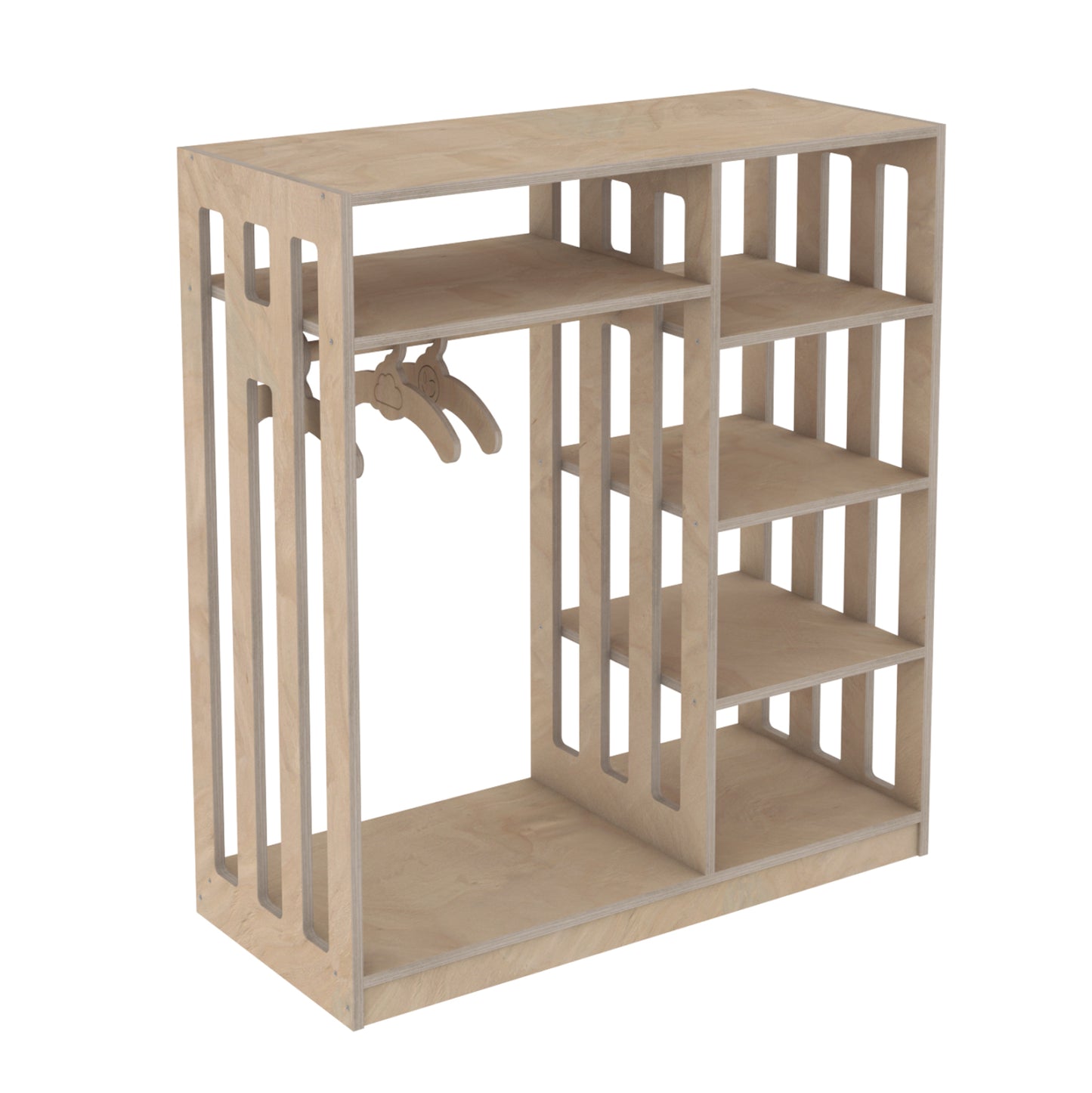 Children's Hanger Sani Hm18226.03 Birch Wood In Natural Color 90x40x100hcm.
