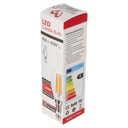 Light Bulb Hm4047.01 Flame Style Led Filament 6w E14 3000k Clear Dimmable