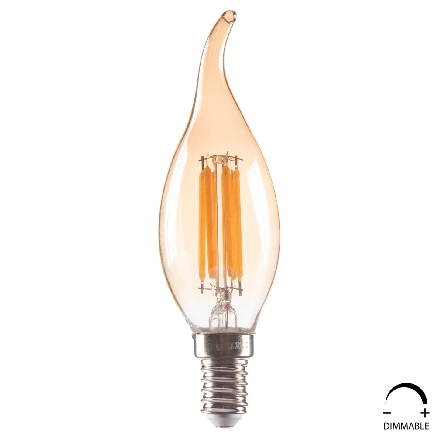 Light Bulb Hm4047.02 Flame Style Led Filament 6w E14 3000k Gold Dimmable