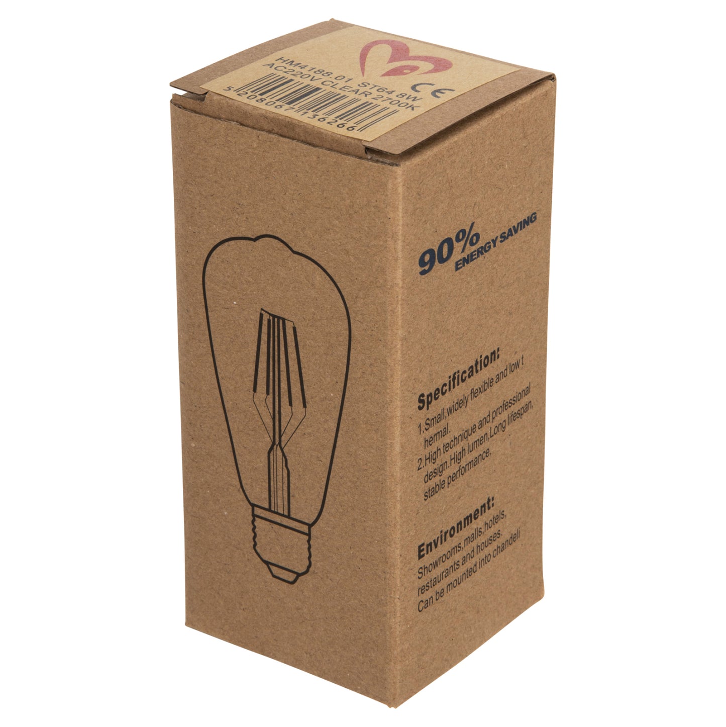 Light Bulb Hm4188.01 Led Filament 8w E27 Dimmable 2700k Clear