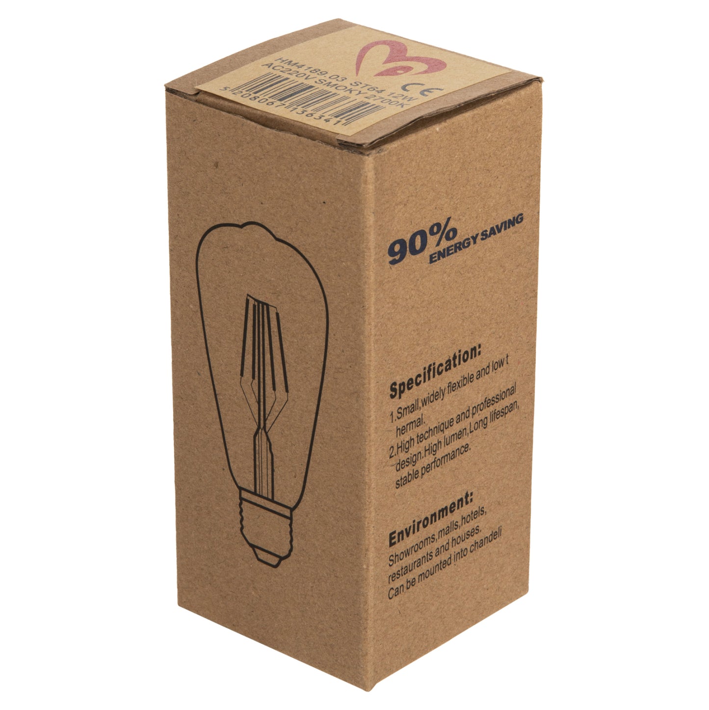 Light Bulb Hm4189.03 Led Filament 12w E27 2700k Smoke