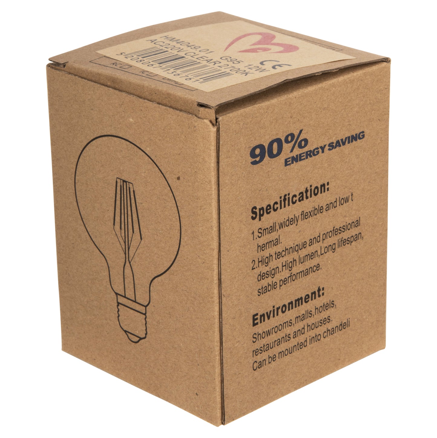 Light Bulb ΗΜ4049.01 Globo Led Filament 12w E27 3000k Clear