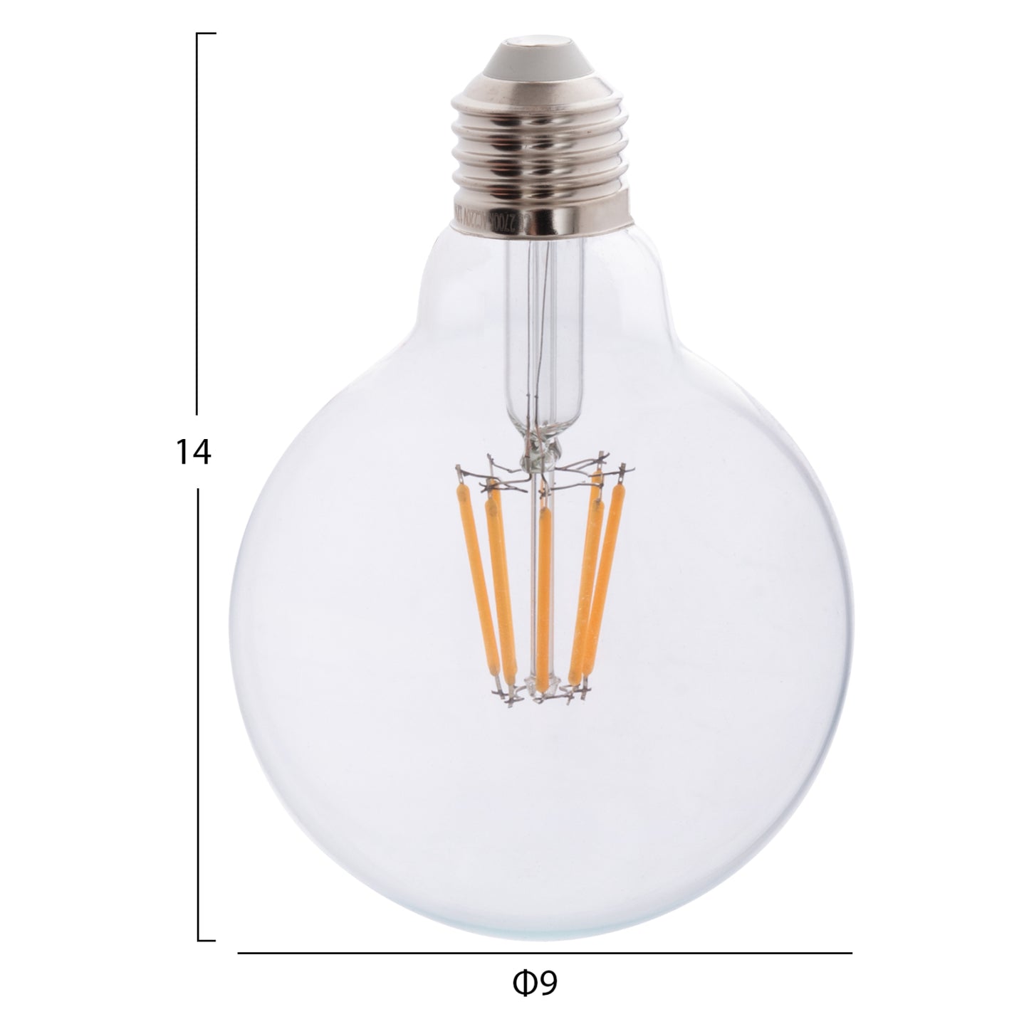 Light Bulb Hm4050.01 Globo Led Filament 8w E27 3000k Clear Dimmable