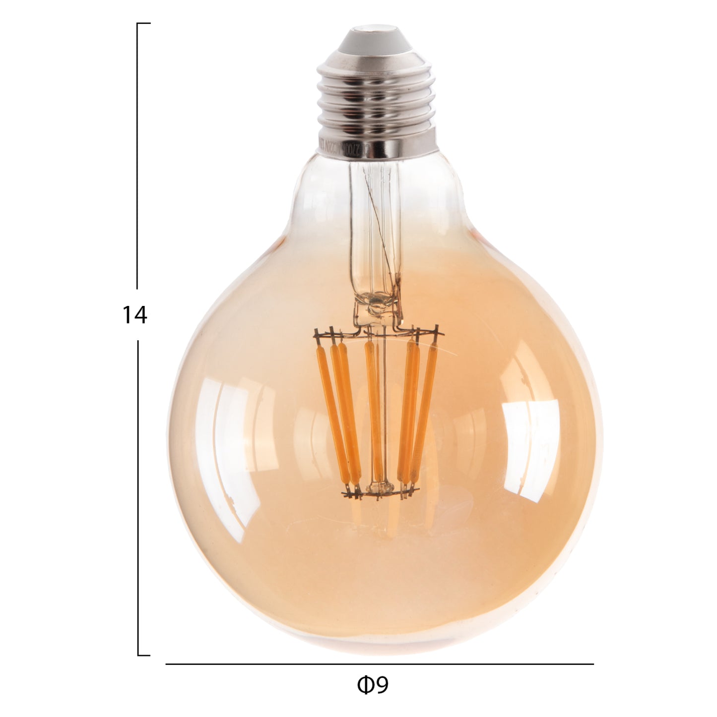 Light Bulb Hm4050.02 Globo Led Filament 8w E27 3000k Gold Dimmable