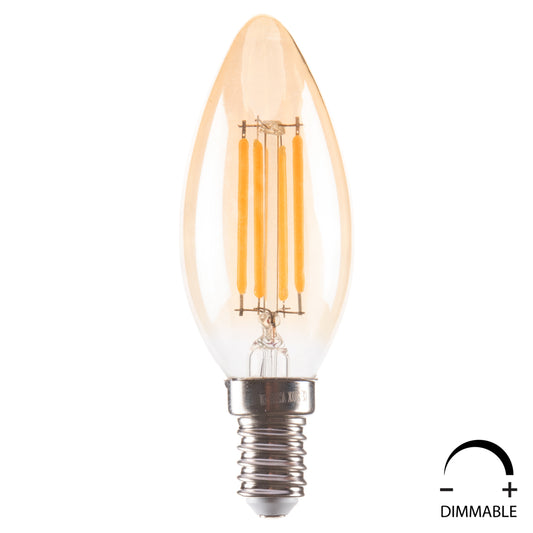 Light Bulb Hm4048.02 Led Filament 4w E14 3000k Gold Dimmable
