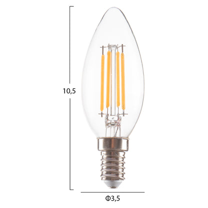 Light Bulb Hm4048.01 Led Filament 4w E14 3000k Clear Dimmable
