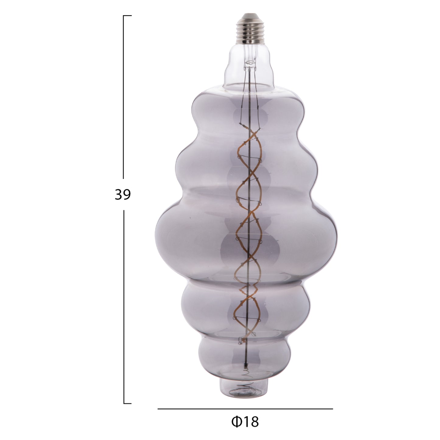Light Bulb Hm4056.03 Fw180 Led Filament 8w E27 3000k Smoke Color Dimmable