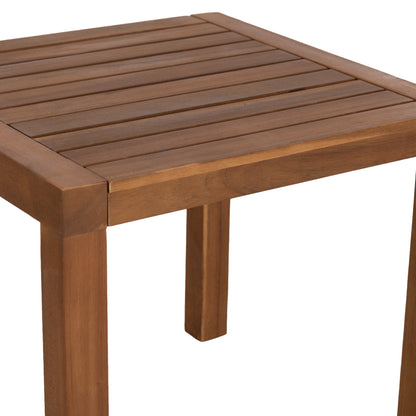 Outdoor Lounge Set 3pcs Dame Hm10982 Acacia Wood--strap Rope & Cushions In Beige
