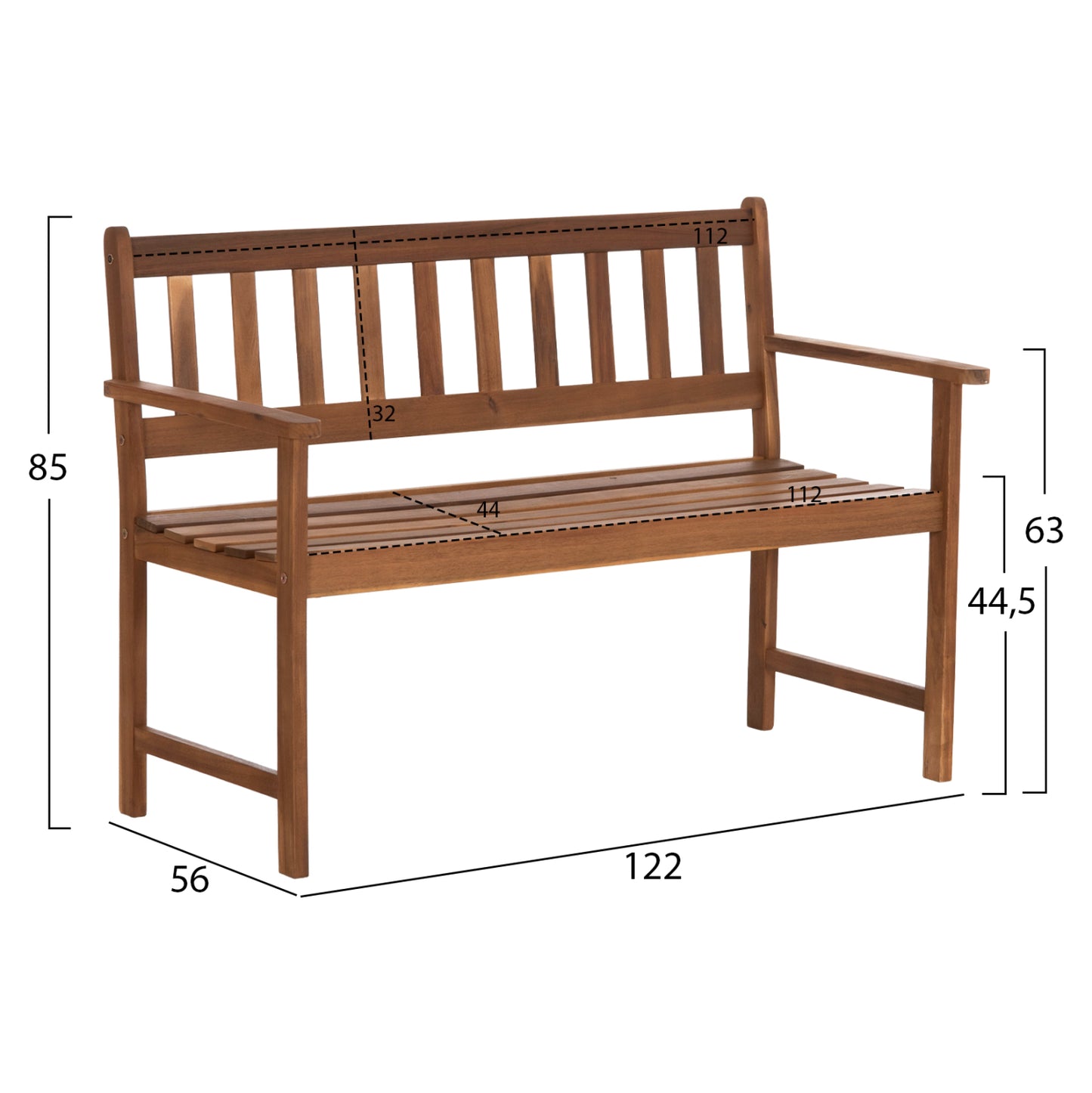 Outdoor Lounge Set 3pcs Fornel Hm10988 Acacia Wood In Natural