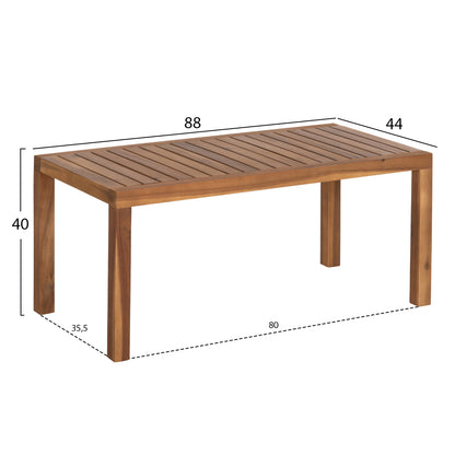 Outdoor Lounge Set 3pcs Fornel Hm10988 Acacia Wood In Natural