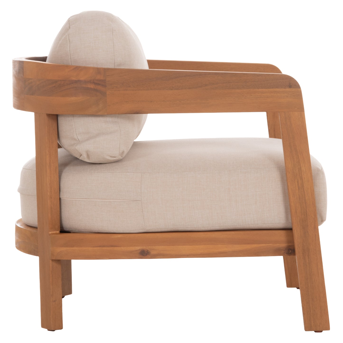 Lounge Set Solara Hm10892 Coffee Table & 2 Lounge Armchairs--acacia Wood-ecru Cushions