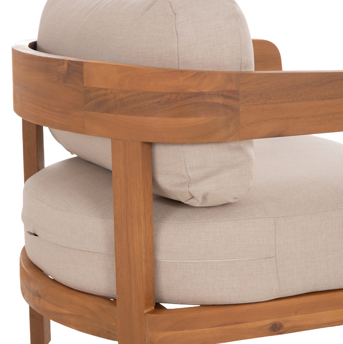 Lounge Set Solara Hm10892 Coffee Table & 2 Lounge Armchairs--acacia Wood-ecru Cushions
