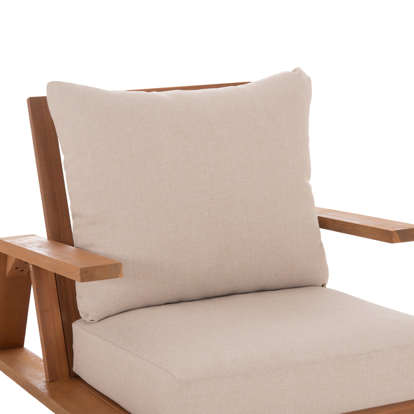 Lounge Set Mirex Hm10893 Coffee Table & 2 Lounge Armchairs--acacia Wood-ecru Cushions