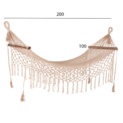 Macrame Hammock Hm9346 Beige 200Χ100 Cm