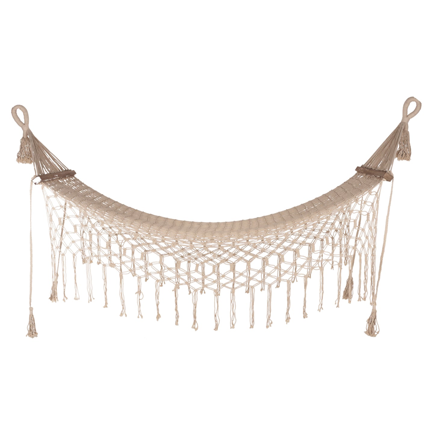 Macrame Hammock Hm9346 Beige 200Χ100 Cm