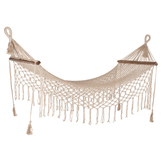 Macrame Hammock Hm9346 Beige 200Χ100 Cm