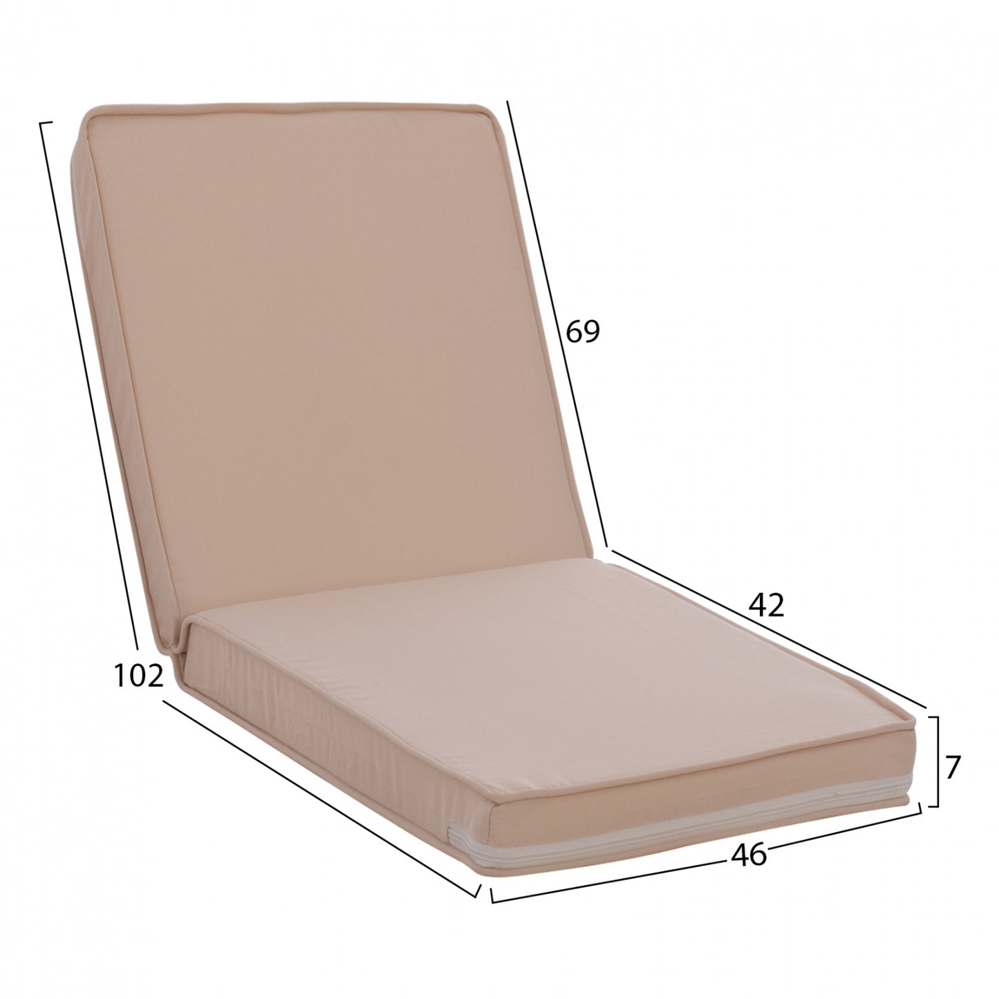 Pillow For Chair With Back Polyester Chios Beige Hm11238.01p 117(45+72)x45x5cm