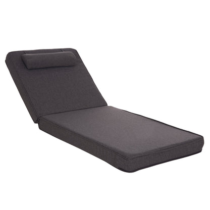 Sunlounger Cushion Akino Hm21095.02 Olefin In Dark Grey With Foam Filling 190x70x10hcm.