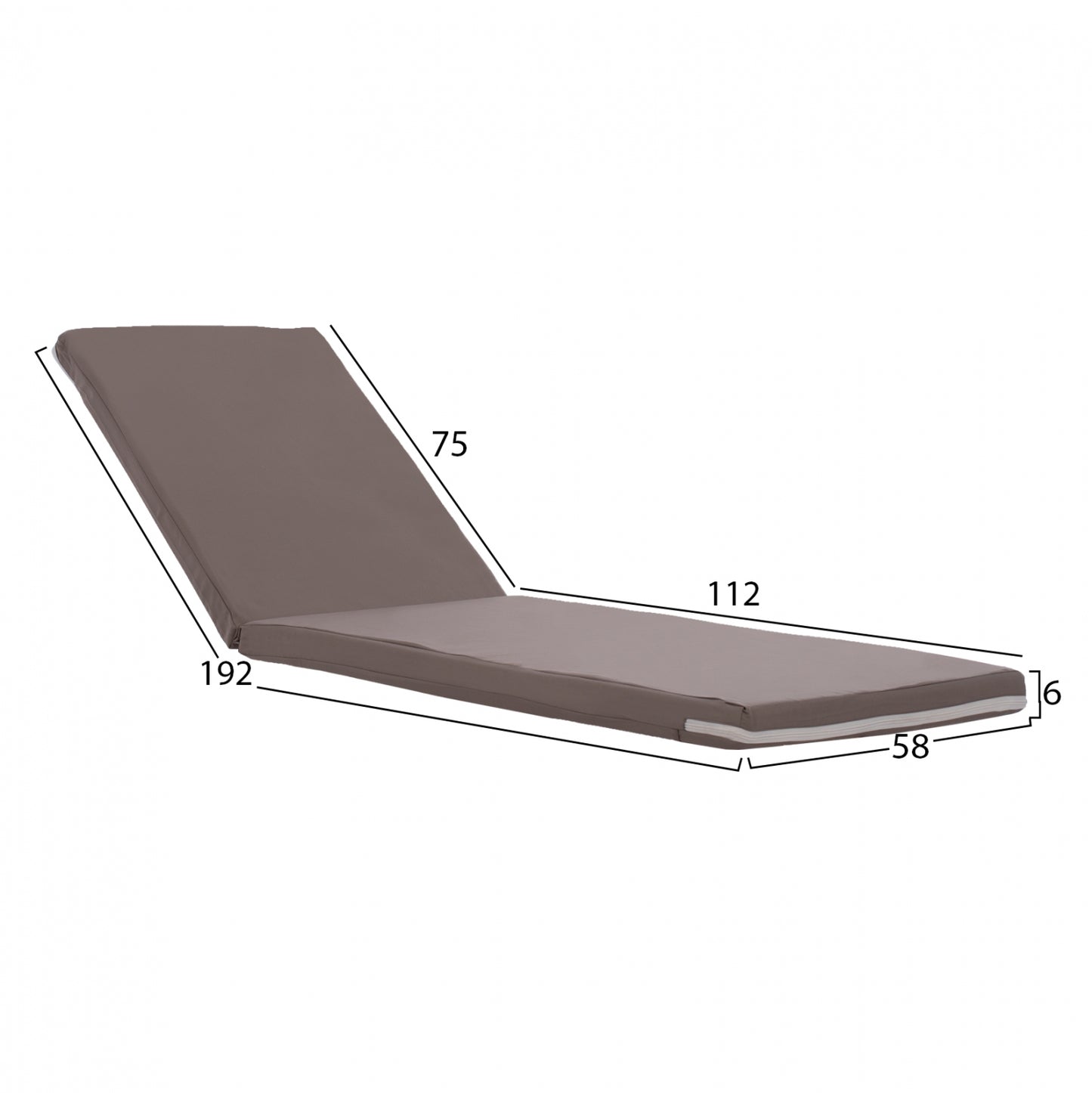 Pillow Sunbed Polyester Chios Grey Hm11234.10p 196(117+1+78)x58x5cm