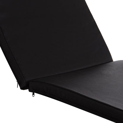 Sunbed Cushion With Headrest Sifnos Hm11234.15t - Textilene 600g/m2 2x1 - Black