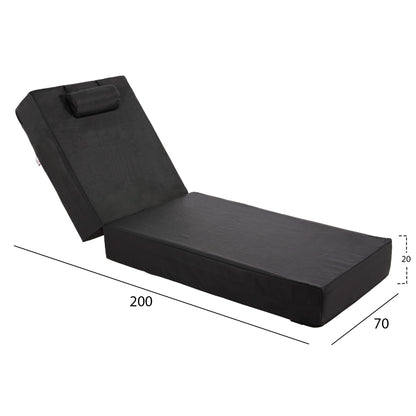 Sunbed Cushion Textline Sifnos Black Hm11761.01 200(120+80)x70x20hcm.