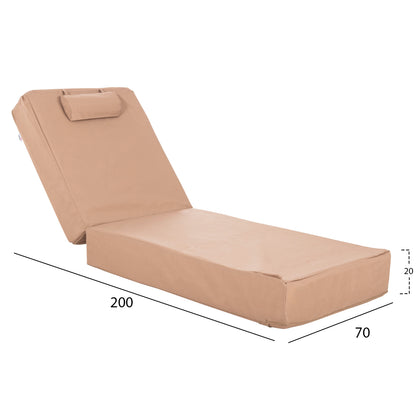Sunbed Cushion Textline Sifnos Mocha Fb911761.04 200(120+80)x70x20hcm.