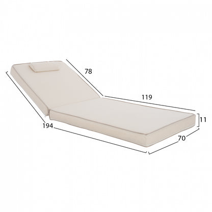 Sunbed Cushion Textline Sifnos Beige Hm11237.60t 198(119+1+78)x70x10cm