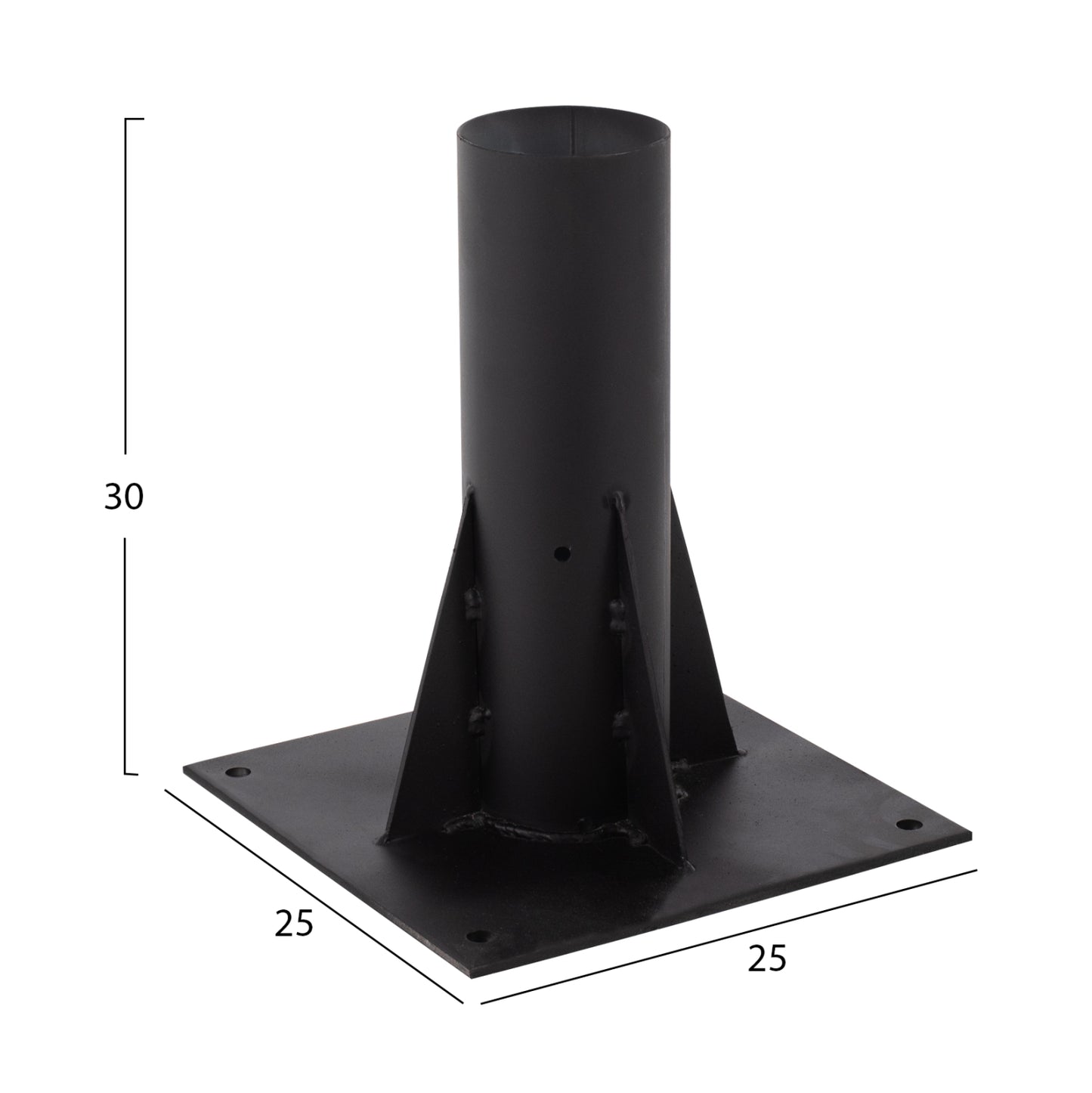 Metallic Straw Umbrella's Base In Black Color, Square 25x25x30Υ εκ. Heavy Duty