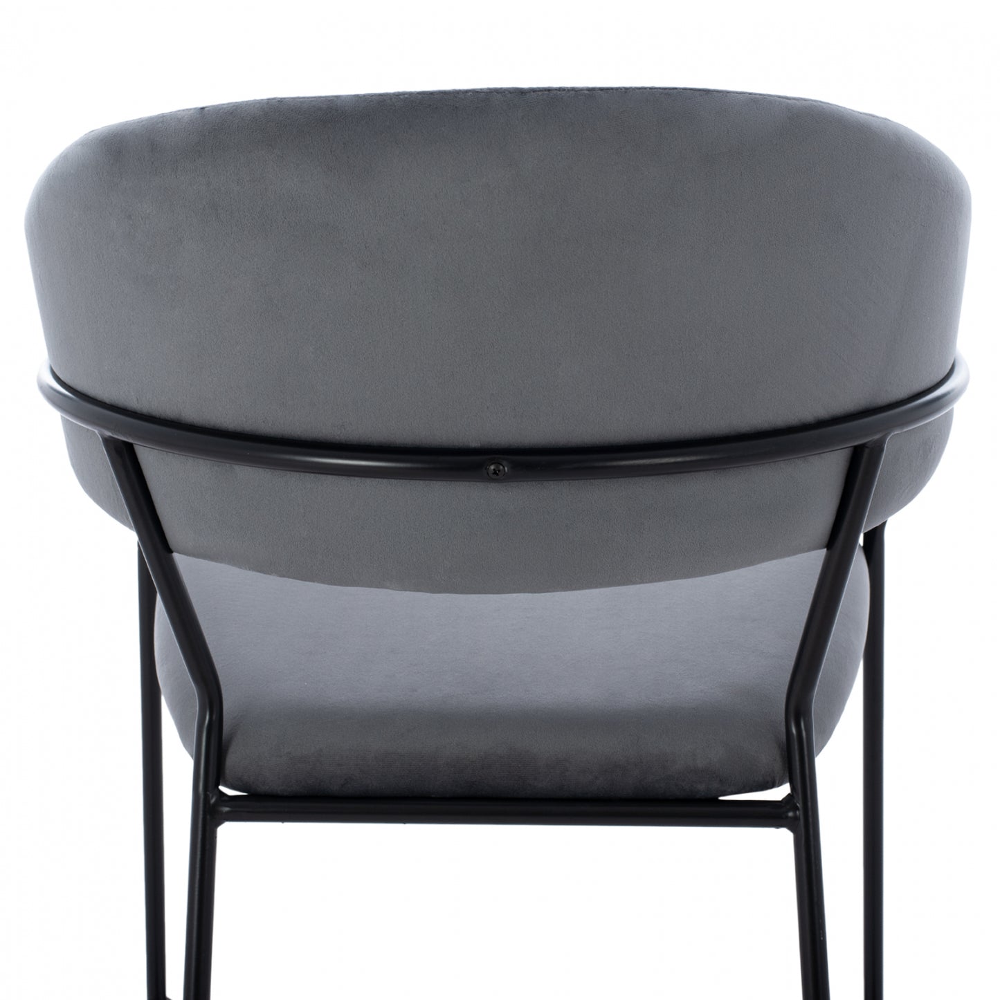 Medium Height Stool ΗΜ8734.01 Gray Velvet With Black Frame 60x55x100y Cm.
