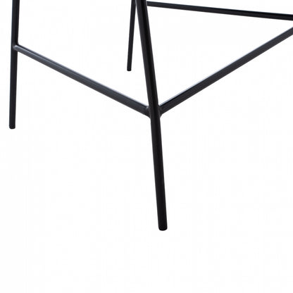 Medium Height Stool ΗΜ8734.01 Gray Velvet With Black Frame 60x55x100y Cm.
