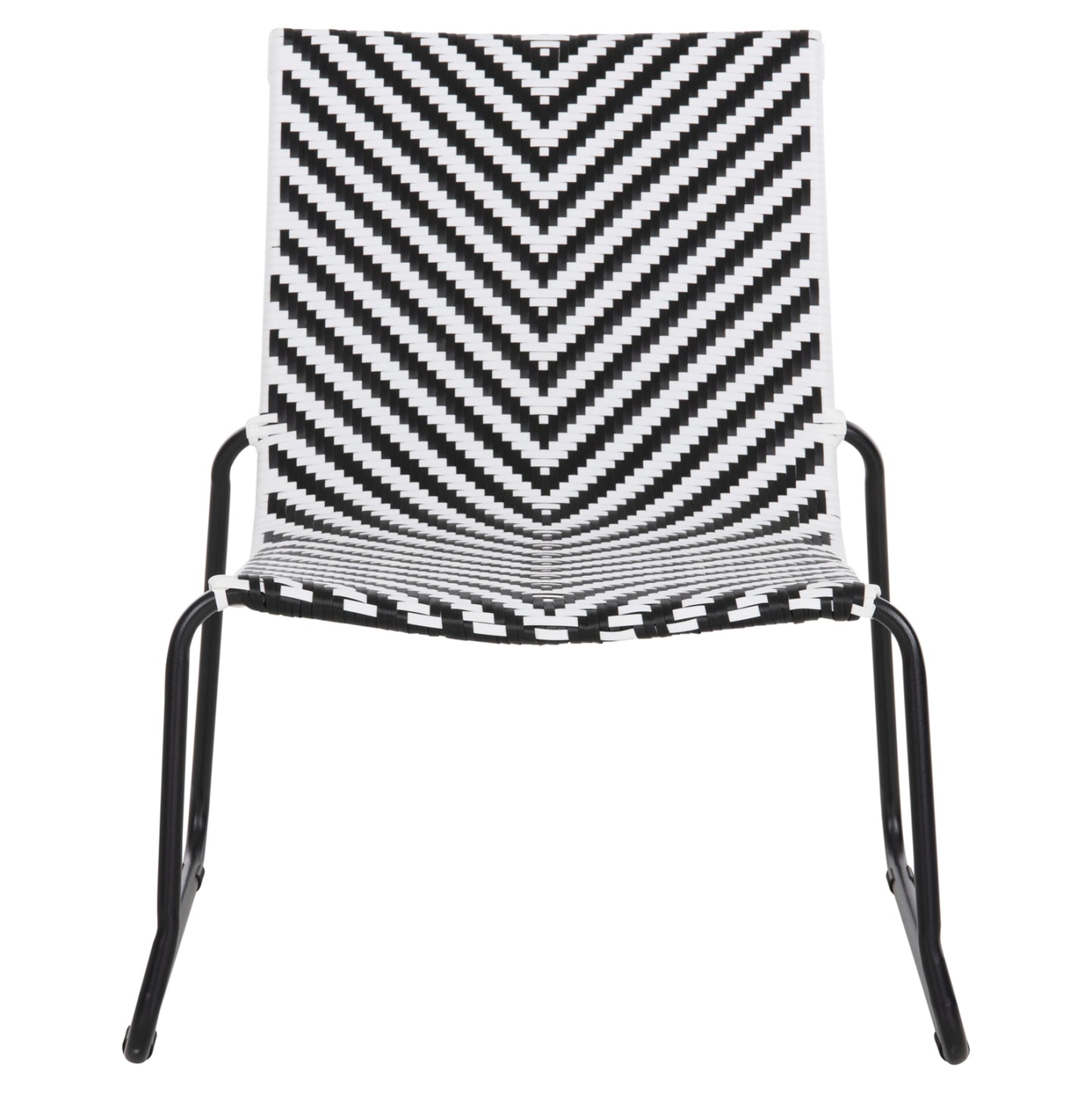 Metal Chair Pony Hm6082 Black & White Synthetic Rattan 66x68x75hcm.