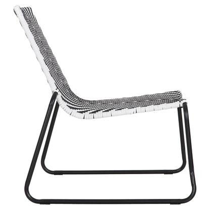 Metal Chair Pony Hm6082 Black & White Synthetic Rattan 66x68x75hcm.