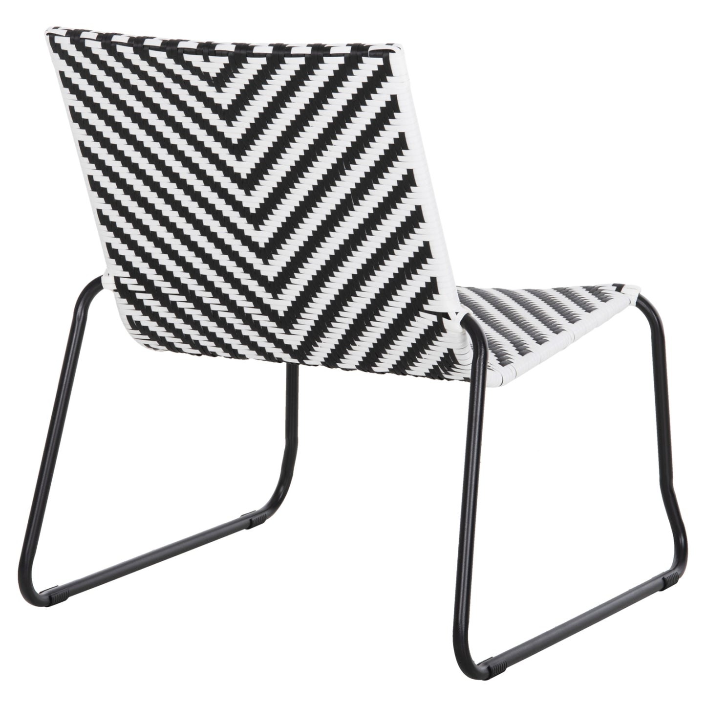 Metal Chair Pony Hm6082 Black & White Synthetic Rattan 66x68x75hcm.