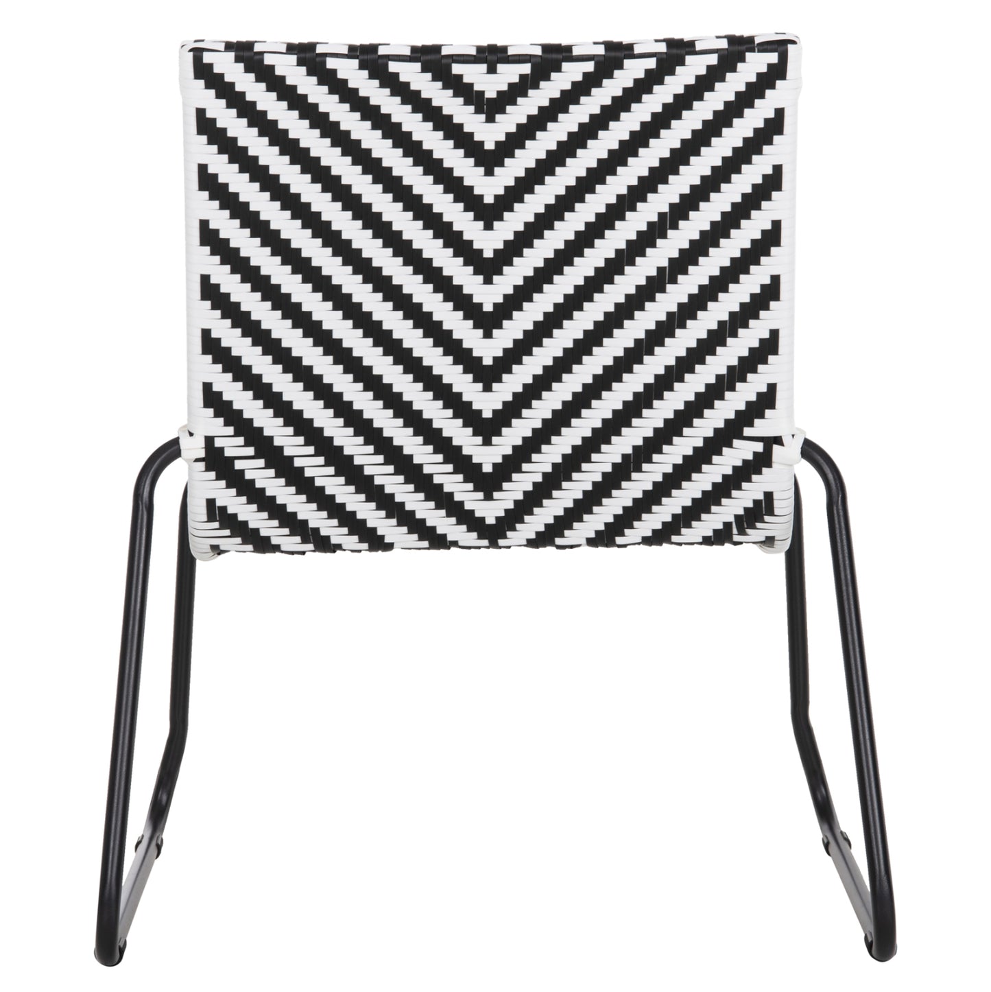 Metal Chair Pony Hm6082 Black & White Synthetic Rattan 66x68x75hcm.