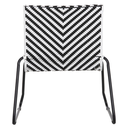 Metal Chair Pony Hm6082 Black & White Synthetic Rattan 66x68x75hcm.