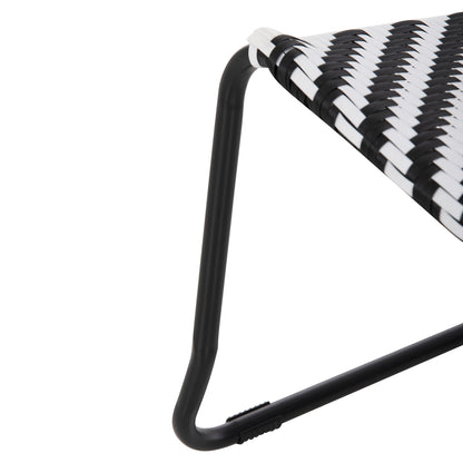 Metal Chair Pony Hm6082 Black & White Synthetic Rattan 66x68x75hcm.