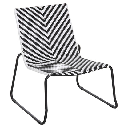 Metal Chair Pony Hm6082 Black & White Synthetic Rattan 66x68x75hcm.
