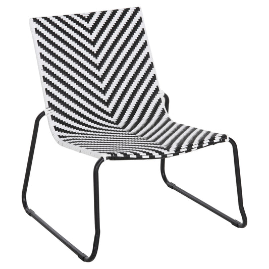 Metal Chair Pony Hm6082 Black & White Synthetic Rattan 66x68x75hcm.
