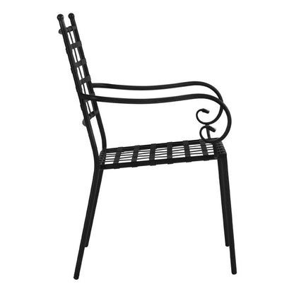 Metallic Armchair Kennedy Hm5171.11 Black Color 57x60x92h Cm