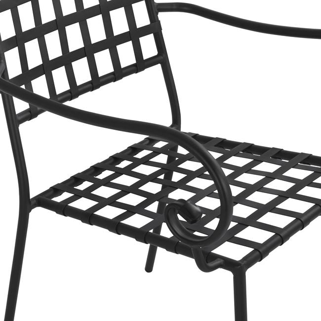 Metallic Armchair Kennedy Hm5171.11 Black Color 57x60x92h Cm