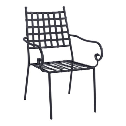 Metallic Armchair Kennedy Hm5171.11 Black Color 57x60x92h Cm