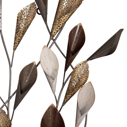 Metal Wall Decoration Hm7159 Charcoal Grey-gold 44x5x87cm