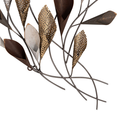 Metal Wall Decoration Hm7159 Charcoal Grey-gold 44x5x87cm