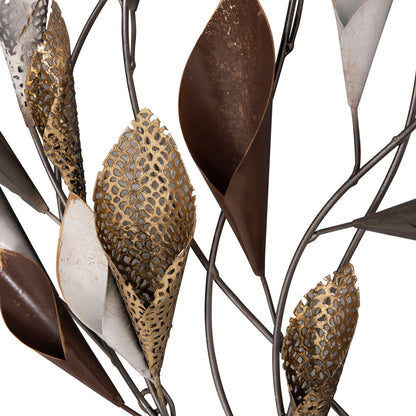 Metal Wall Decoration Hm7159 Charcoal Grey-gold 44x5x87cm