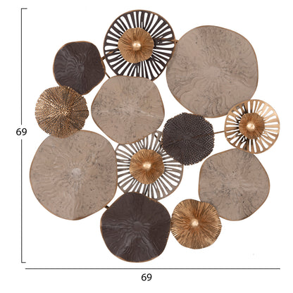 Metallic Wall Decoration Hm7163 Brown Ecru Gold 69x8x69y Cm.