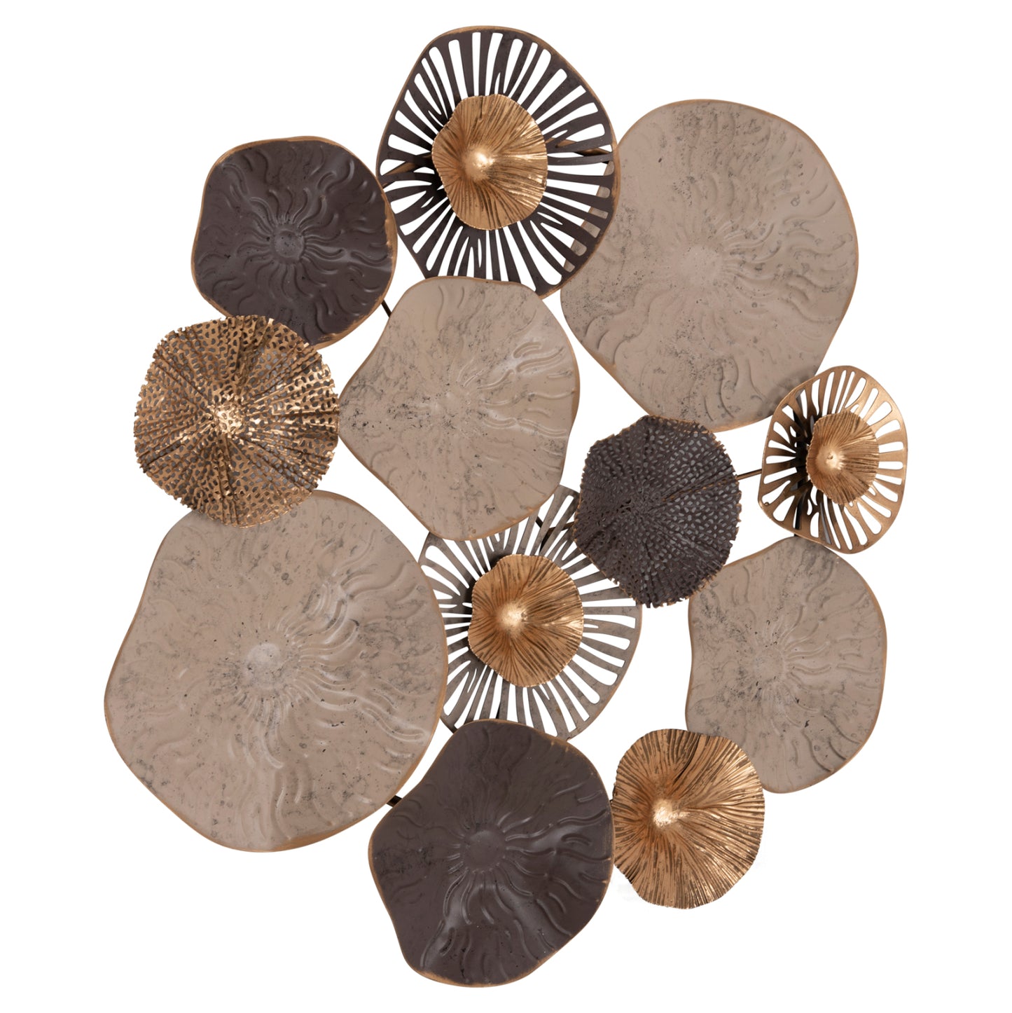 Metallic Wall Decoration Hm7163 Brown Ecru Gold 69x8x69y Cm.