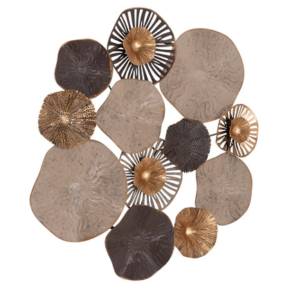 Metallic Wall Decoration Hm7163 Brown Ecru Gold 69x8x69y Cm.